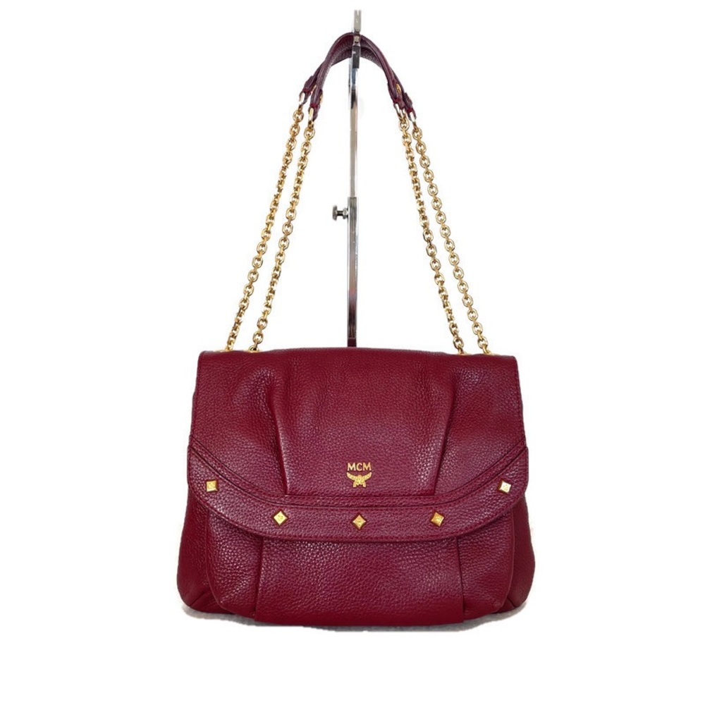 MCM Maroon Shoulder Bag